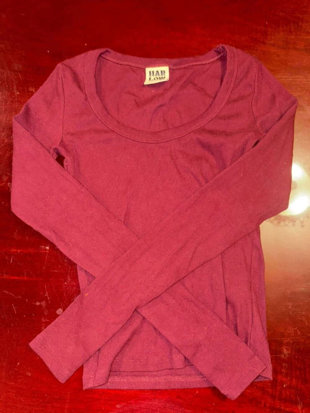Harlow Burgundy Long Sleeve Top